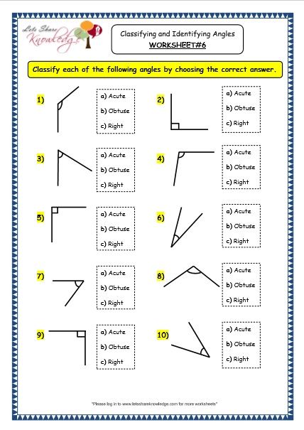 Angles Worksheet 3rd Grade