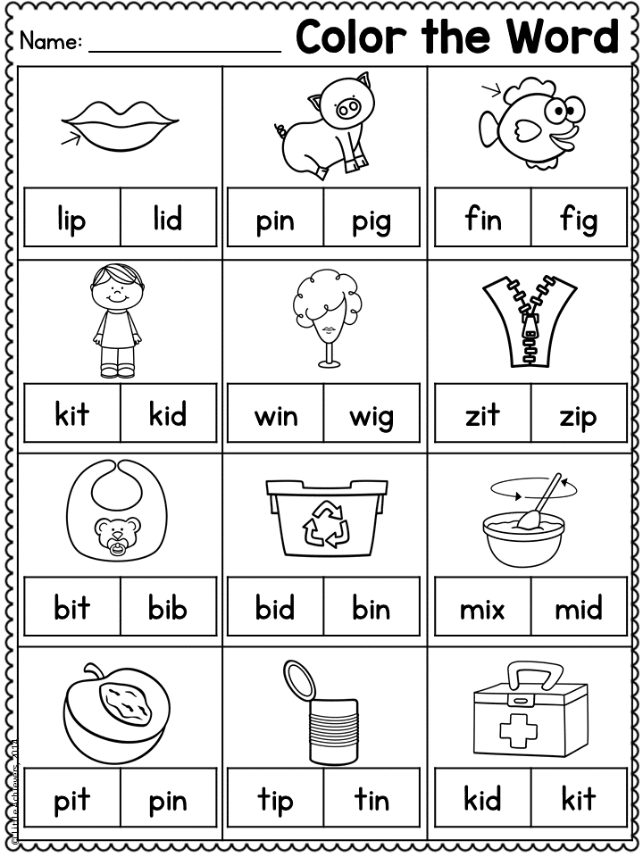 Cvc Words Worksheets With Pictures