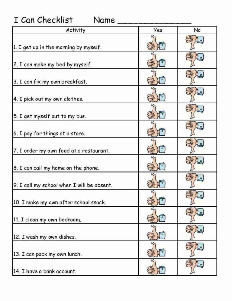 Personal Hygiene Worksheets Answers