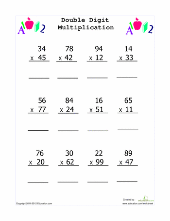 Math Problems For 4th Graders Multiplication