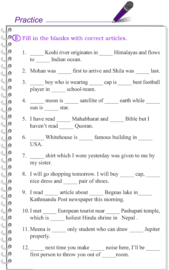 Grade 4 English Worksheets Grammar