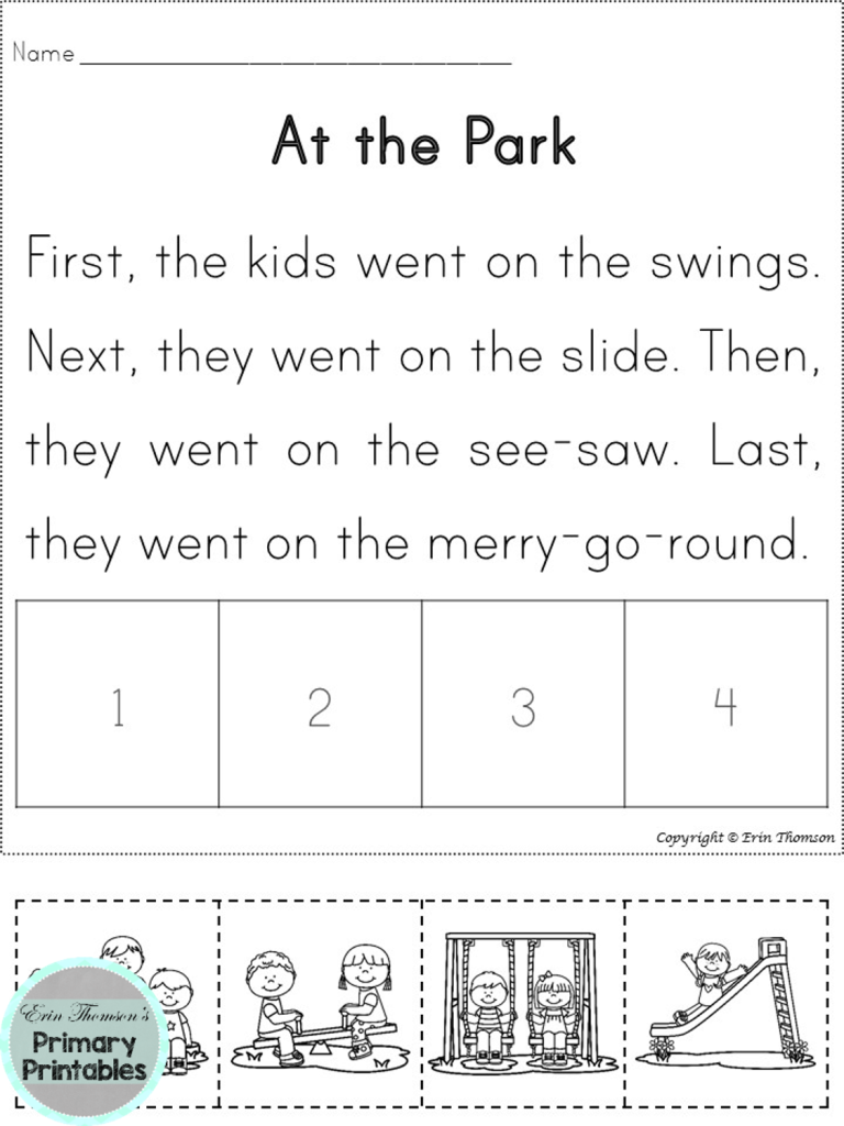 1st Grade Story Sequencing Worksheets