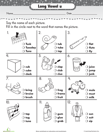 Vowels Worksheets For Grade 2