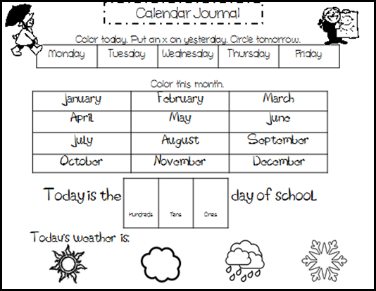 Calendar Worksheets September
