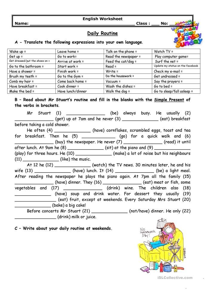 English Worksheets For Beginners Adults