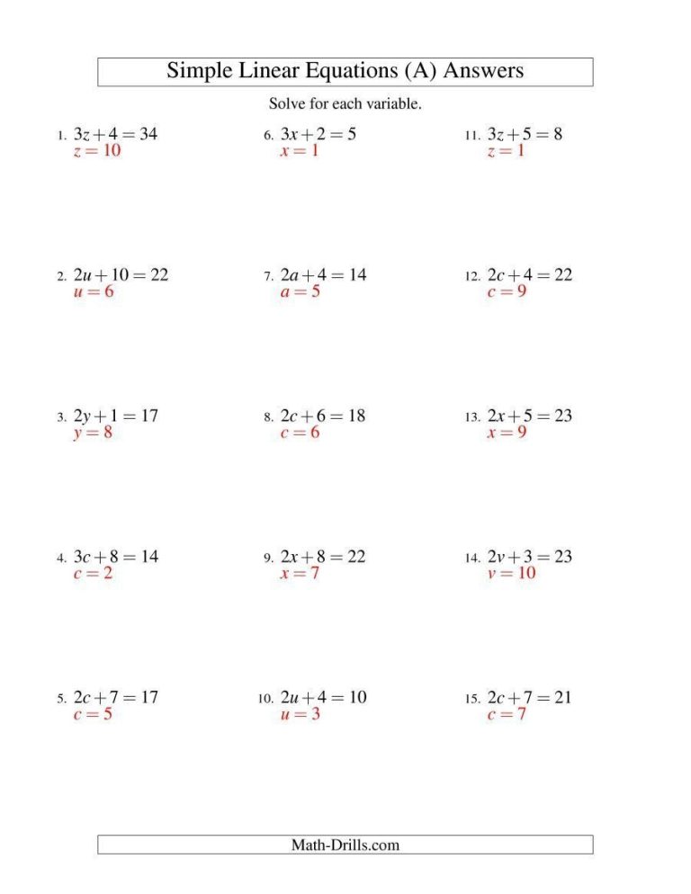 Grade 9 Radical Equations Worksheet