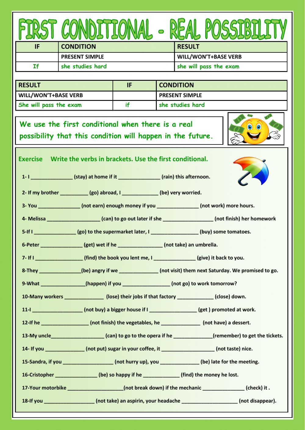 1st First Conditional Worksheet