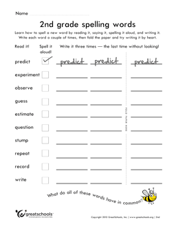 2nd Grade Spelling Worksheets For Grade 2