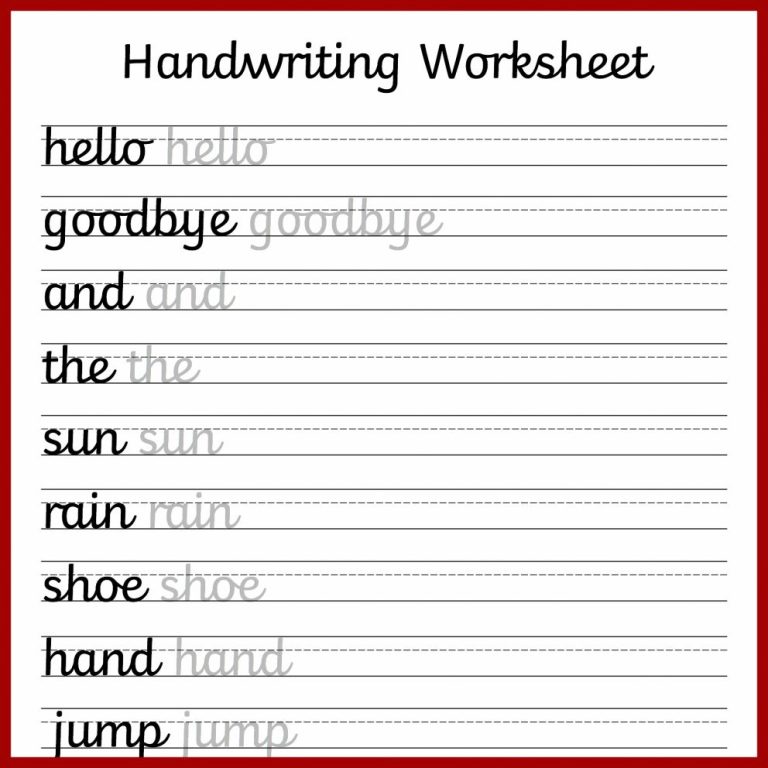 Penmanship Worksheets For 3rd Grade