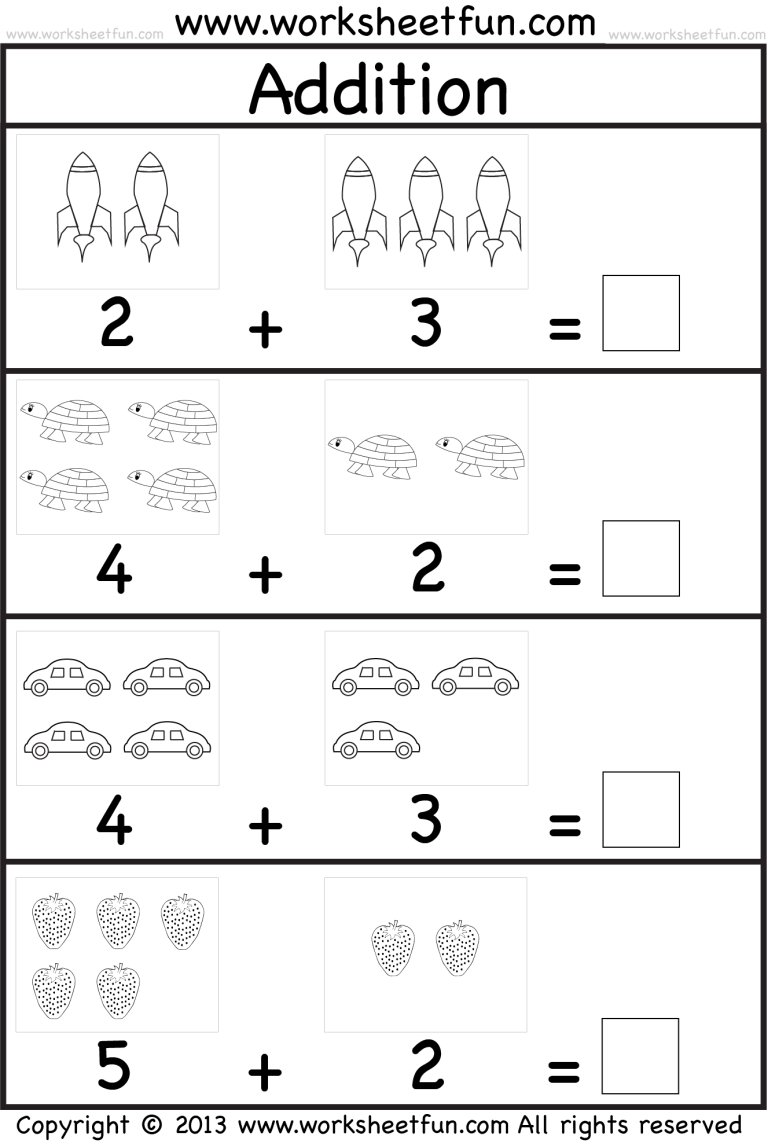 Free Addition Worksheets With Pictures