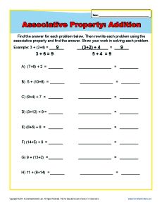 2nd Grade Properties Of Addition Worksheets Pdf