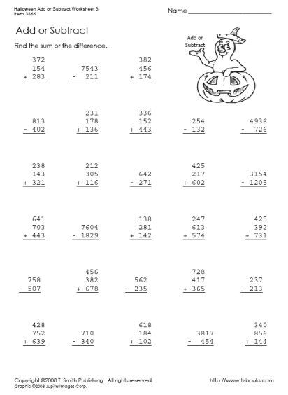Halloween Math Worksheets For 5th Grade