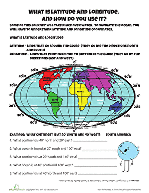 Map Skills Worksheets Latitude Longitude