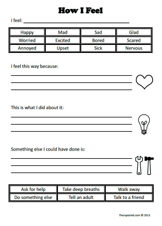 Counseling Child Therapy Worksheets