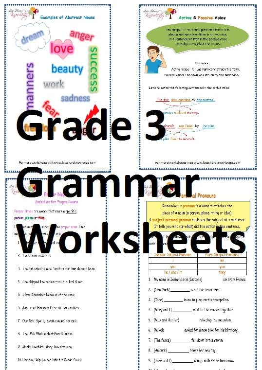 Grade 3 English Worksheets Grammar