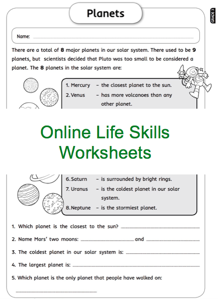 Grade 1 Life Skills Worksheets Pdf
