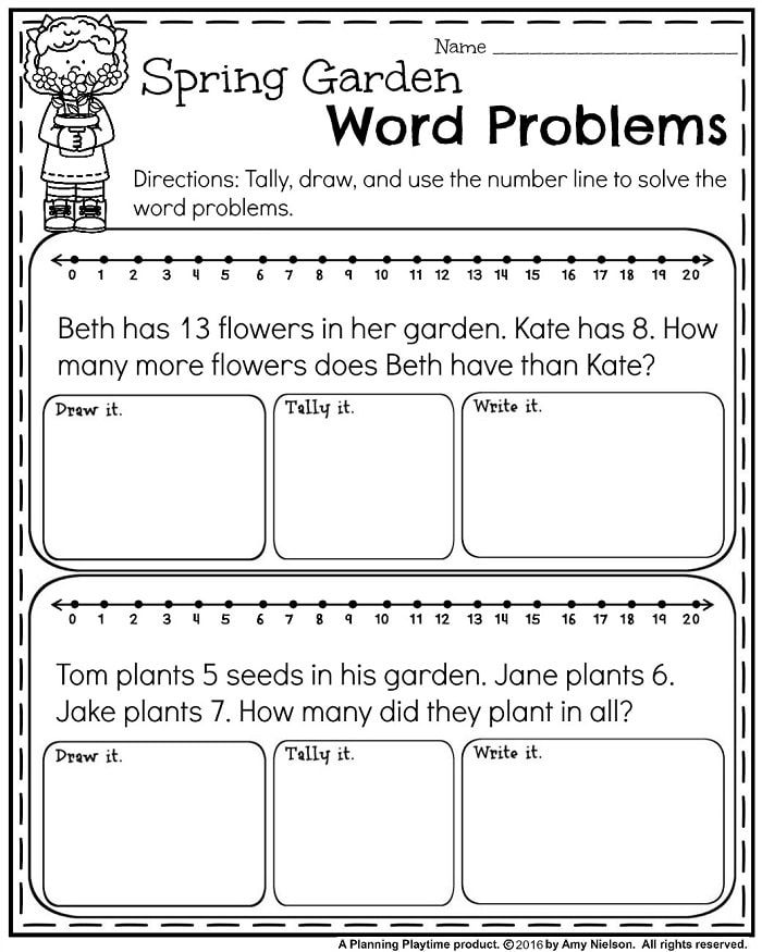 Problem Solving Worksheets First Grade