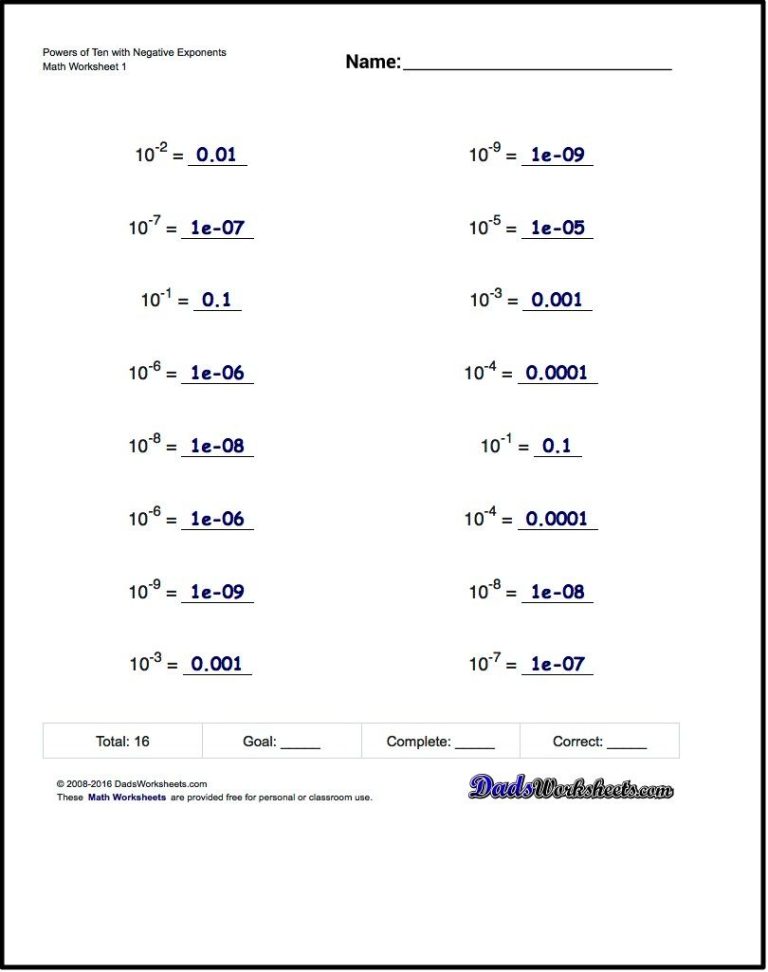 Operations With Scientific Notation Worksheet Answer Key