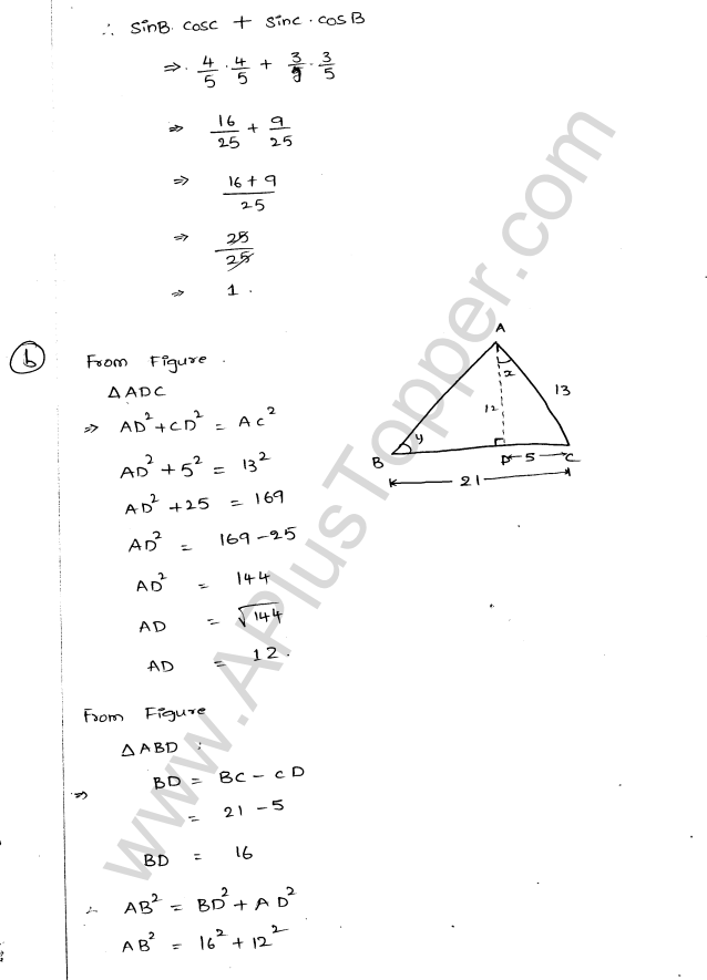 Trigonometric Ratios Worksheet For Grade 9