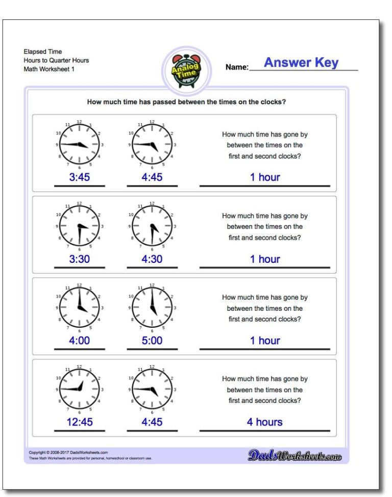 4th Grade Time Worksheets Grade 4