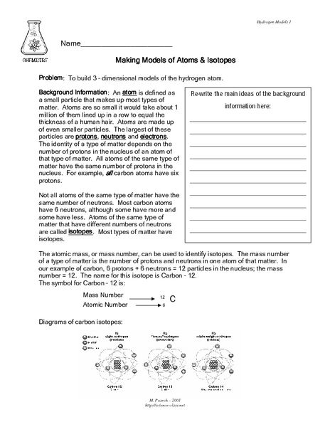 Isotopes Worksheet Answers Chemistry