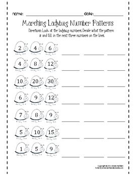 Number Patterns Worksheets