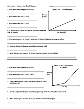 Interpreting Graphs Worksheet 8th Grade