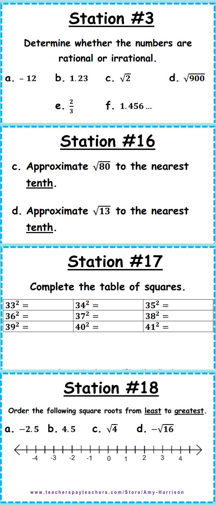 Rational And Irrational Numbers Worksheet Lesson 1-1 Answer Key