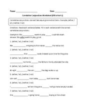 Correlative Conjunctions Worksheets Pdf