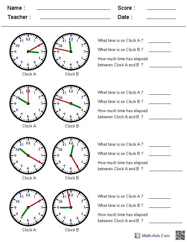 Elapsed Time Worksheets 3rd Grade