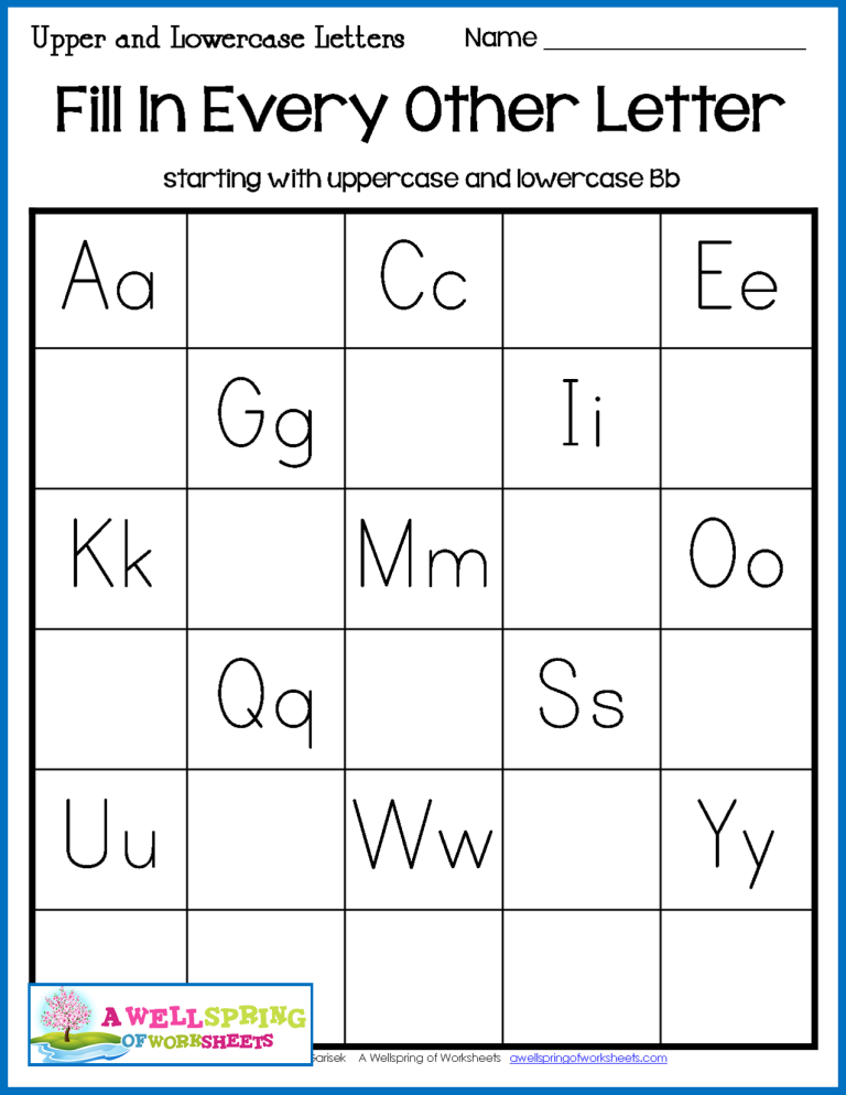 Missing Letters Worksheets With Answers
