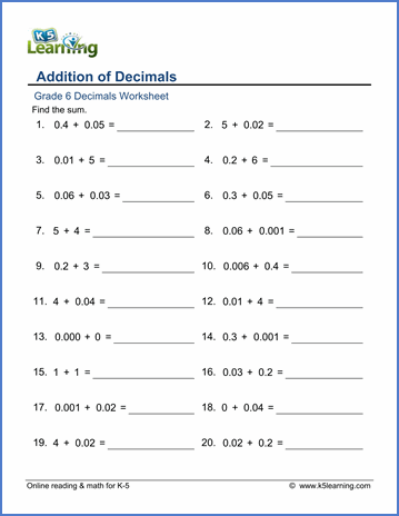 Multiplying And Dividing Decimals Worksheets 7th Grade Pdf