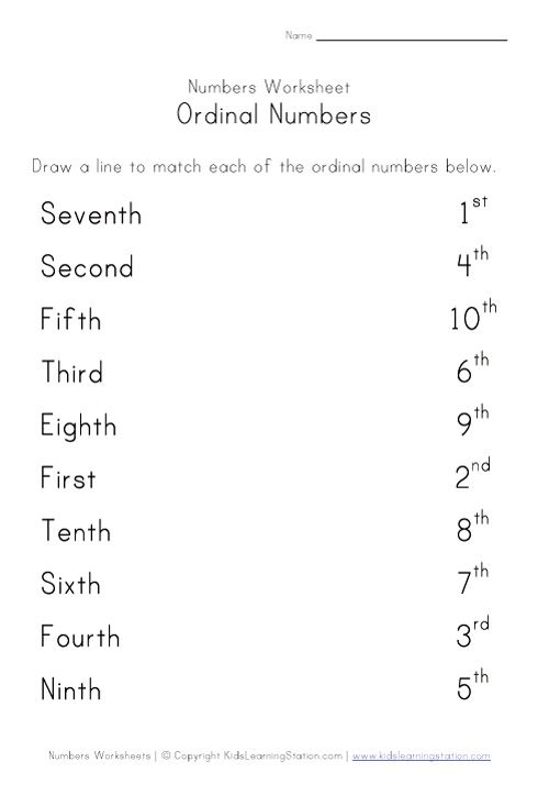 Ordinal Numbers Worksheet Grade 2