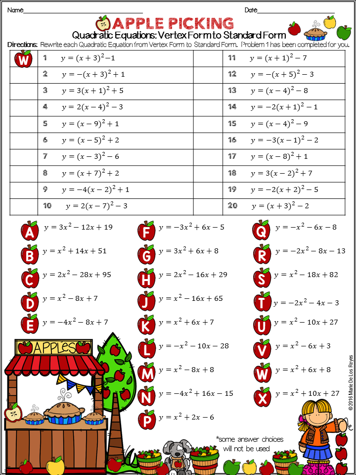 Standard Form Worksheets With Answers