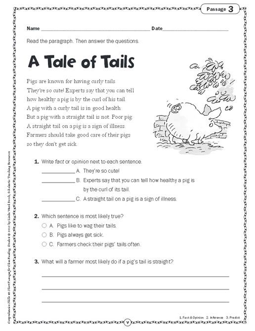 2nd Grade Easy Comprehension For Class 2