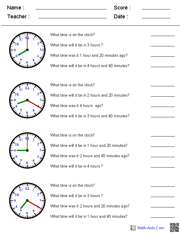 Adding And Subtracting Time Worksheets Grade 4