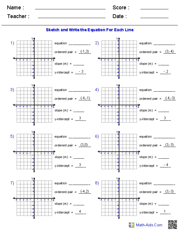 Slope Worksheets With Answer Key