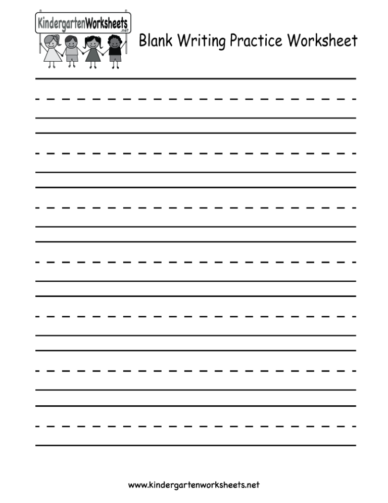 Blank Handwriting Worksheets For Kids