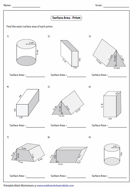 Compound Shapes Worksheet Answers Key 7th Grade