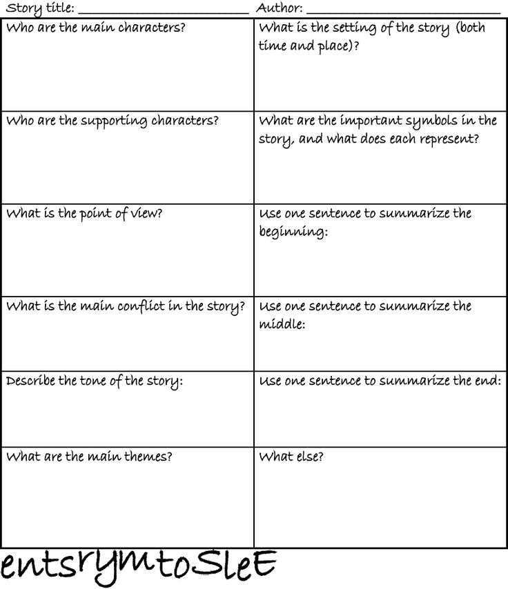 Elements Of A Story Worksheet 6th Grade