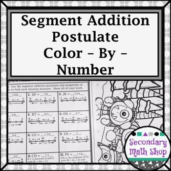 Segment Addition Postulate Worksheet Unit 1