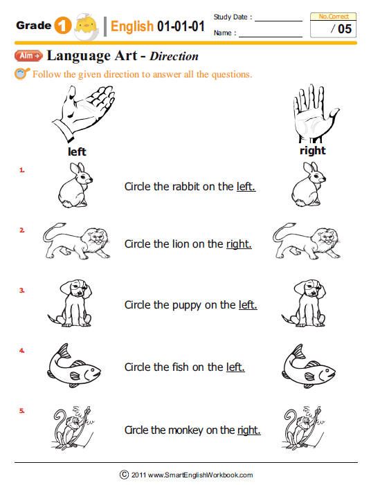 English Worksheet For Class 1 And 2