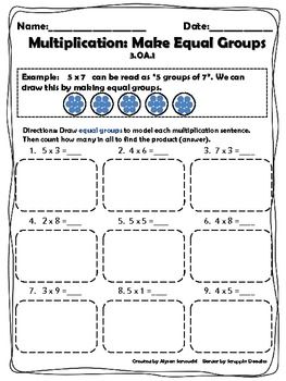3rd Grade Multiplication Grouping Worksheets Grade 3