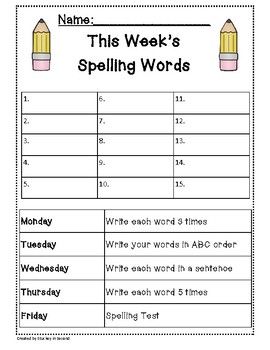 2nd Grade Spelling Worksheets Pdf Packet