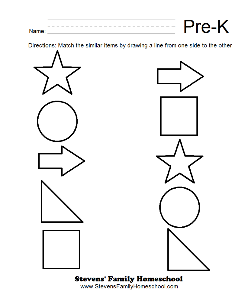 Matching Worksheets Preschool