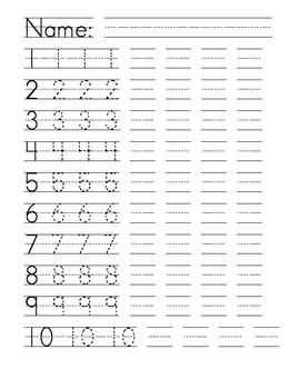 Kindergarten Writing Worksheets Numbers