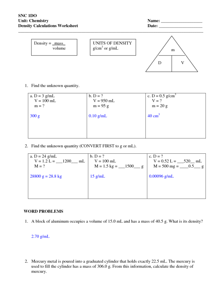 Percentage Composition Worksheet With Answers Pdf
