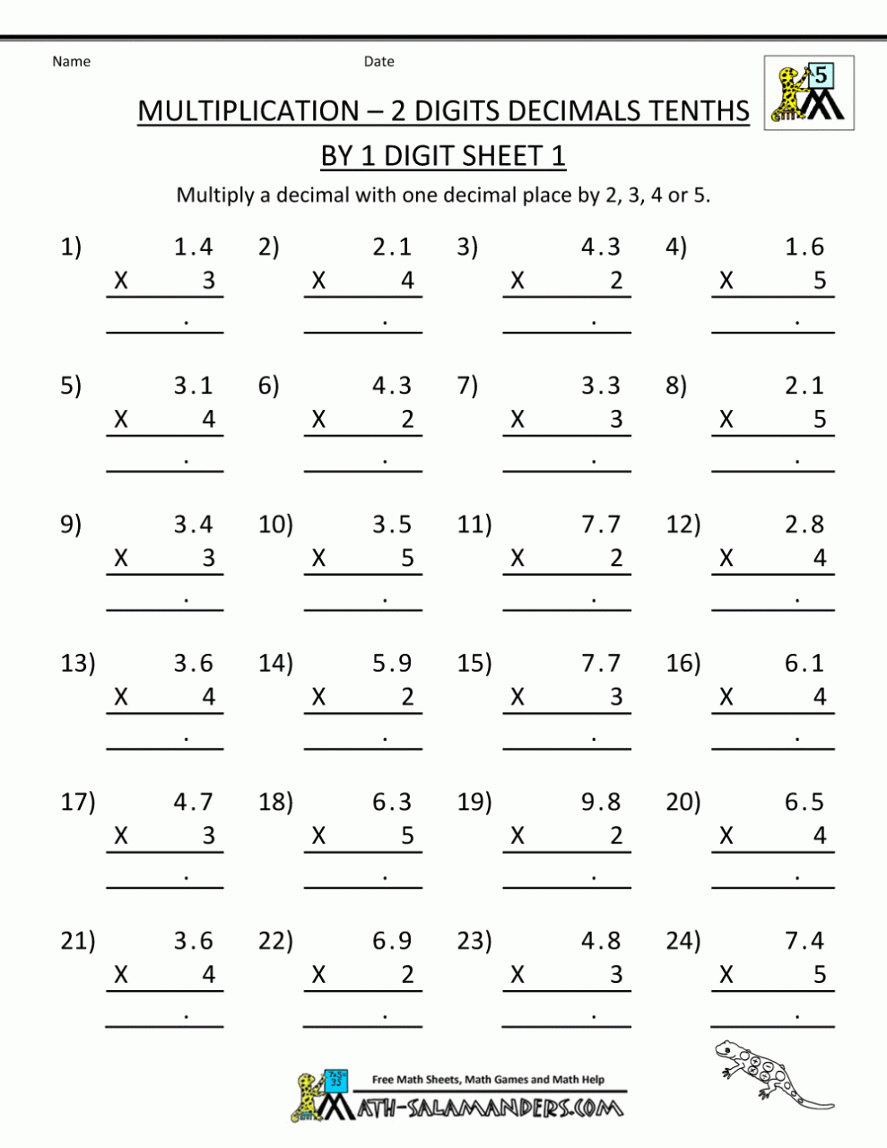 Functions Worksheet Answer Key