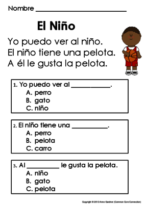 1st Grade Reading Worksheets In Spanish