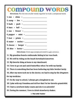 Compound Words Worksheet 3rd Grade
